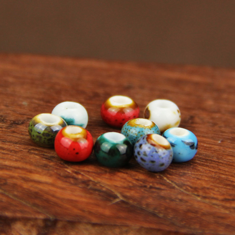 Ethnic Fashion Style - 50PCS 6Mm สไตล์ชาติพันธุ์แฟชั่นเซรามิคลูกปัด DIY ลูกปัด Handmade