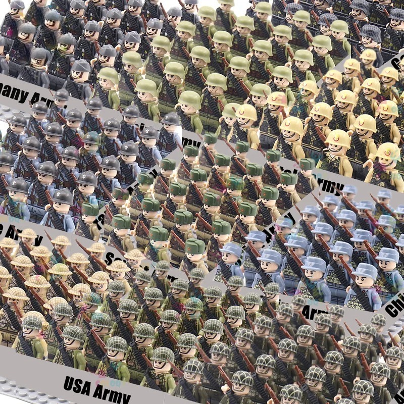 Ethnic Fashion World - บล็อกตัวต่อทหารสงครามโลกครั้งที่สอง อเมริกา สหภาพโซเวียต จีน ทหารอังกฤษ ตุ๊กตาแอคชั่น