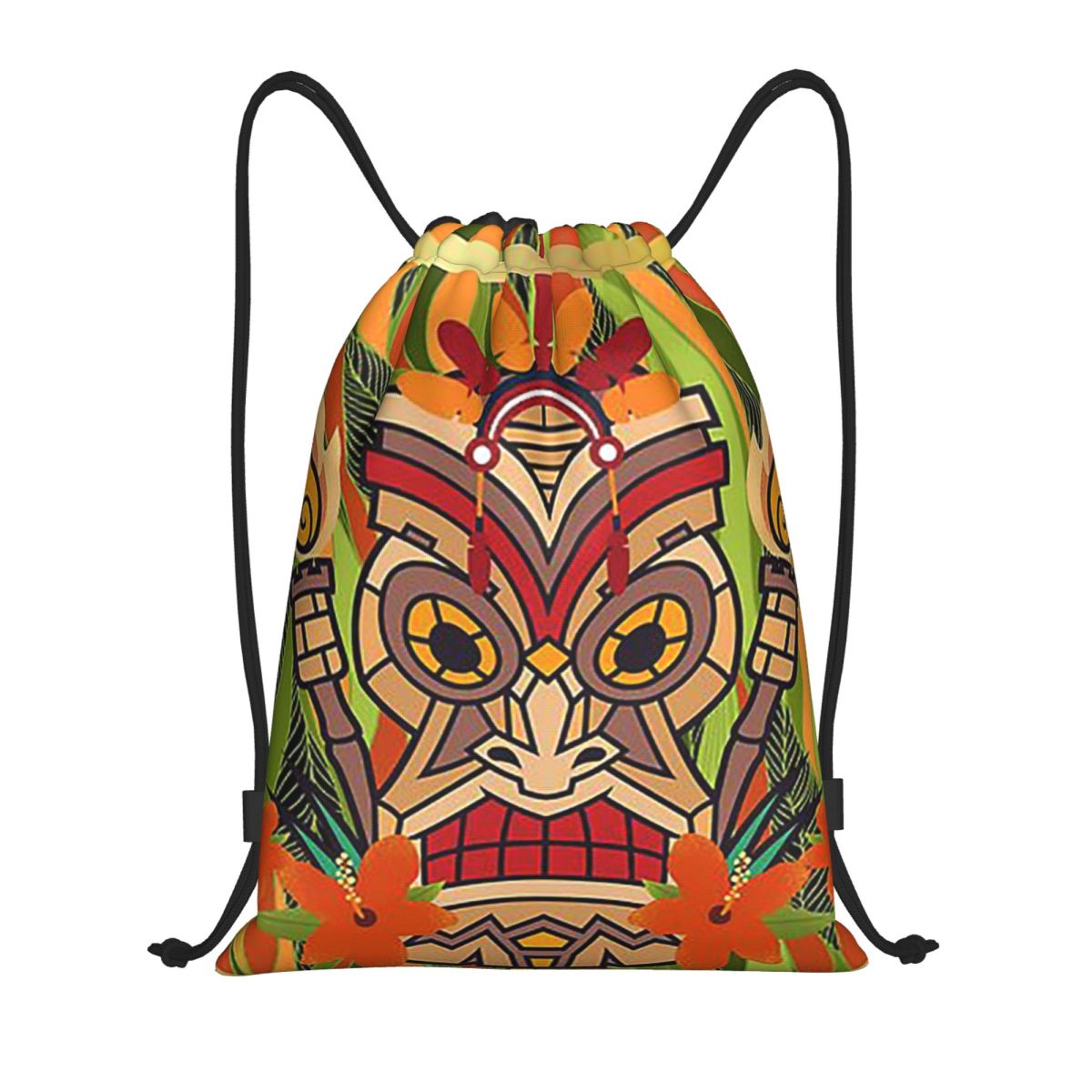 Ethnic Fashion Book - กระเป๋าเป้สะพายหลังลายโทเท็มชนเผ่าอินเดียน กระเป๋าแฟชั่นแบบมีเชือกผูก กระเป๋าใส่ของจุกจิก กระเป๋าใส่หนังสือ สำหรับผู้ชาย ผู้หญิง