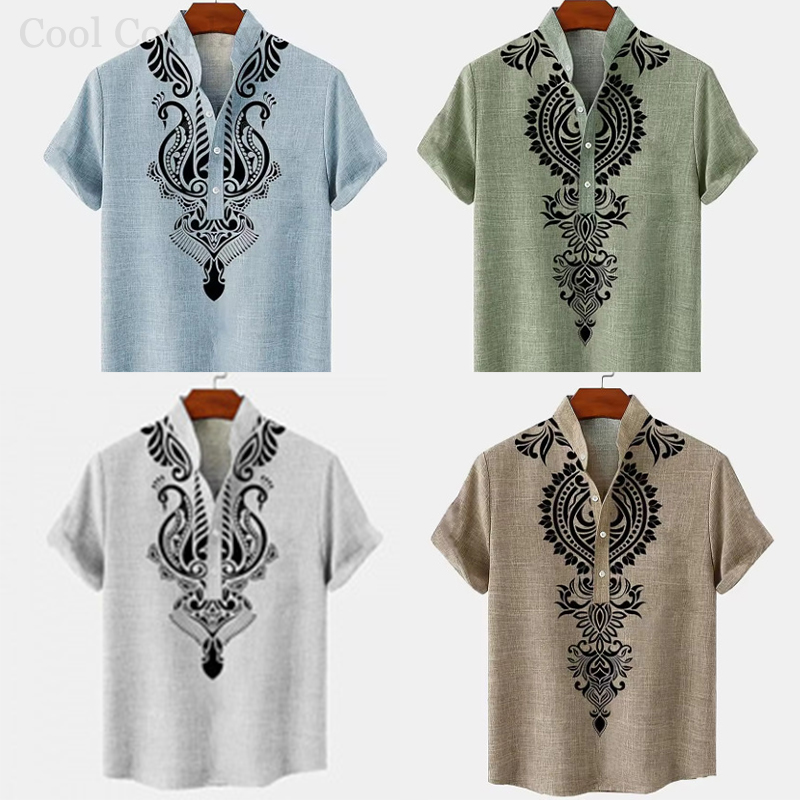เสื้อเชิ้ตเฮนลีย์สไตล์เรโทรสำห - Ethnic Fashion Style บทวิจารณ์และราคา