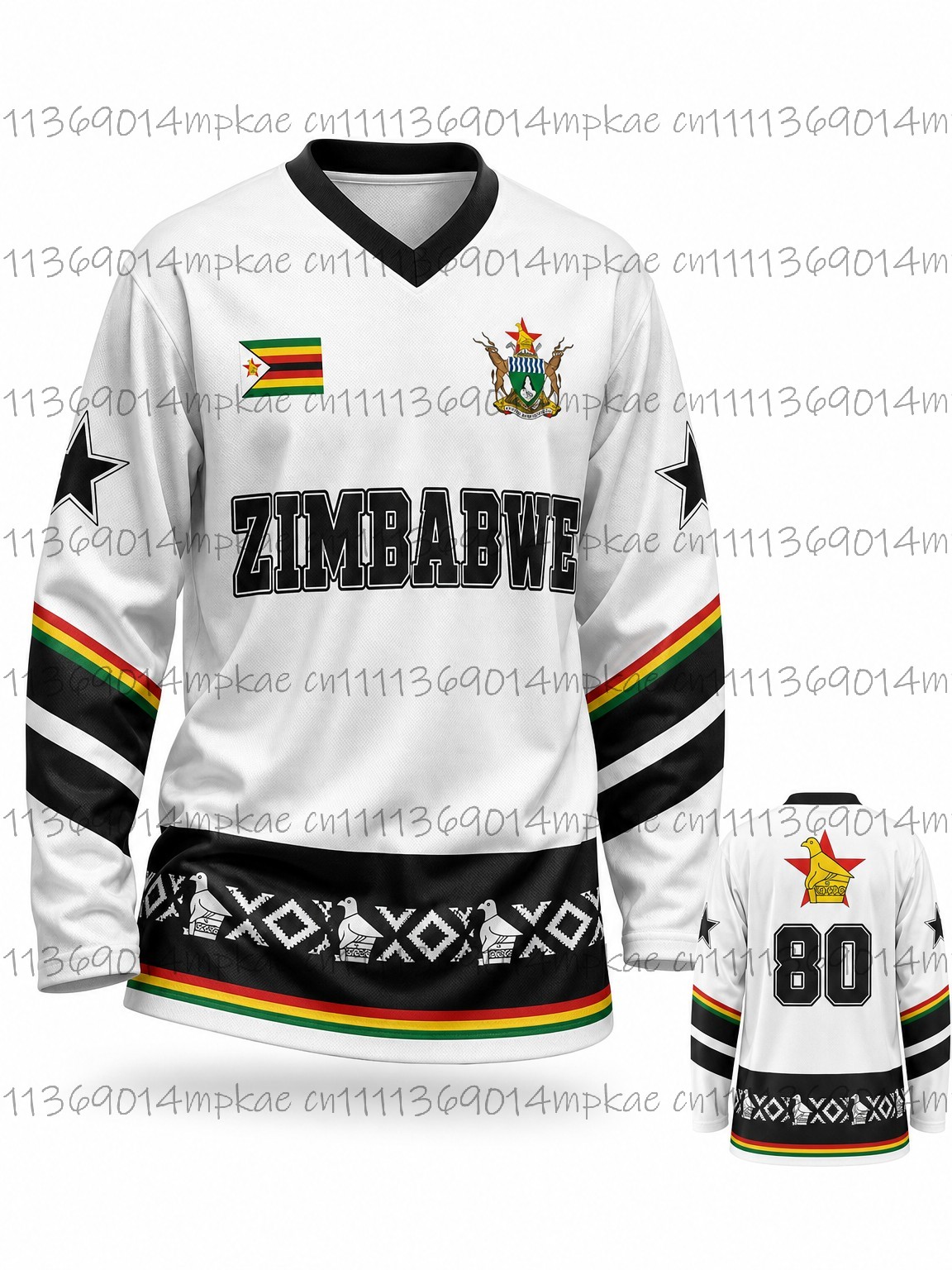เสื้อยืดแขนยาวคอวีพิมพ์ลายสไตล - Ethnic Fashion Style บทวิจารณ์และราคา